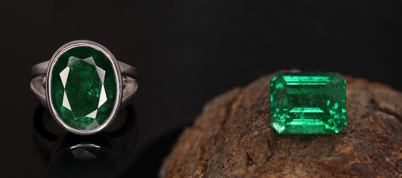 Emerald gemstone, a green gemstone