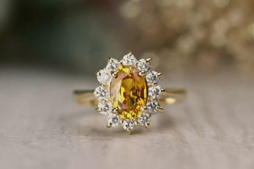 Natural yellow sapphire gemstone, a yellow gemstone